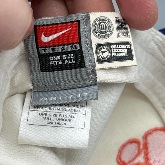 Clemson University Cap Men One Size Nike Team White Blue Sportswear Hat College - Picture 6 of 6